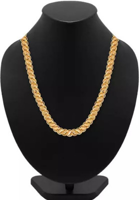 SECHAVISHA 1 gram High Quality Indian Polished “20” Inches Gold Chain for Men and boy Copper Chain