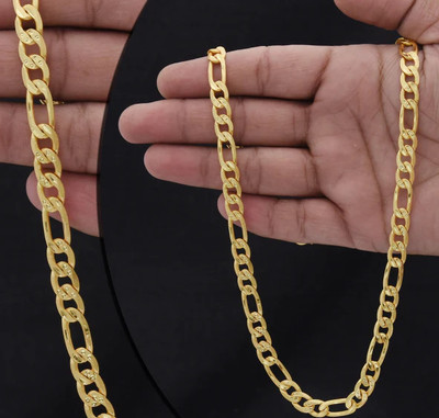 Ourshovi 1 gram High Quality Indian Polished “20” Inches Gold Chain for Men and boy Gold-plated Plated Alloy Chain