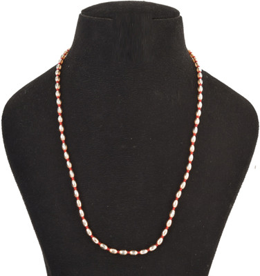 house of common Natural spiritual powers Energised Red/Beige Moti Nazriya Protection Mala Pearl Mother of Pearl Necklace