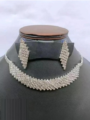 TIGENECY Diamond Gold-plated Plated Alloy Necklace Set Diamond Brass Plated Brass Necklace Set