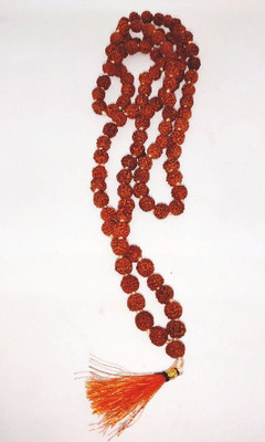 Basukiya cyan spritual rudraksha japa mala 108+1 beads brown mala for unisex Wood Chain