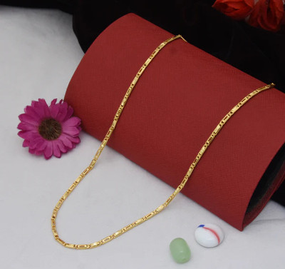Necshiva 1 gram High Quality Indian Polished “20” Inches Gold Chain for Men and boy Gold-plated Plated Alloy Chain