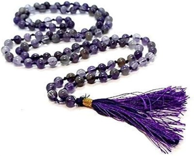 DIVINE CRYSTAL TREASURES Natural Amethyst Crystal 108 Plus 1 Beads Mala Collection for Men and Women Crystal Chain