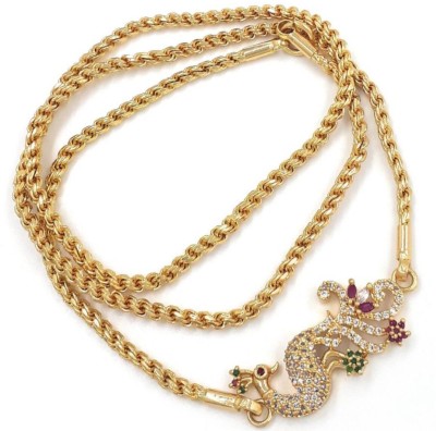 Riyan Enterprise MOP CHAIN Cubic Zirconia Gold-plated Plated Alloy Necklace