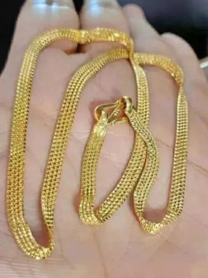 hisa 1 gram High Quality Indian Polished Inches for Men and boy Copper, Enamel, Gold-plated Plated Alloy Chain