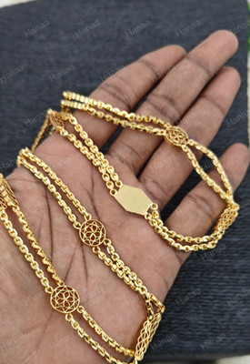 Hanaa One Gram Gold Covering Micro Plated Double Layer 2 Layer Chain 24 Inches Gold-plated Plated Copper Chain
