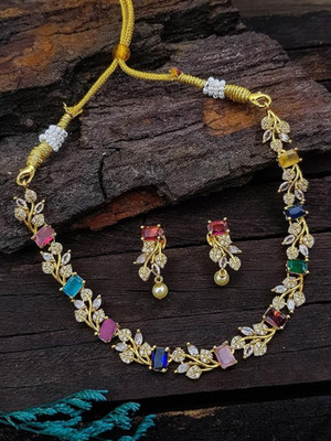 ROFARWORD Brass, Copper Gold-plated Gold Jewellery Set(Pack of 1)