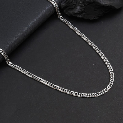 MILLER MILLER Stylish Stainless Steel Linked Neck Chain For Men & Boys Silver Plated Stainless Steel Chain