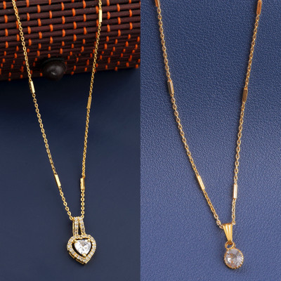 BOGHRA SALES Diamond Gold-plated Plated Alloy Chain Set