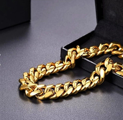 RIYAASHI Gold plated chain necklace jewelry set for men women boys girls stylish Gold-plated Plated Brass, Metal Chain