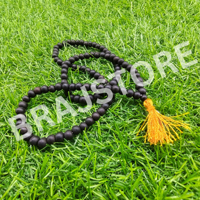 BRAJSTORE Natural Karungali Kattai Malai Heavy Premium Beads 6mm Wood Necklace