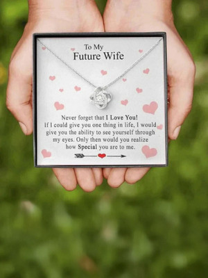 FABUNORA Best Unique Gift For Wife To Be Pure 925 Sterling Silver Necklace & messge card Cubic Zirconia Sterling Silver Chain