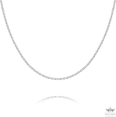 Verve Jewels Anchor Chain Necklace 925 Sterling Silver 1.2mm - Unisex Sterling Silver Plated Silver Chain