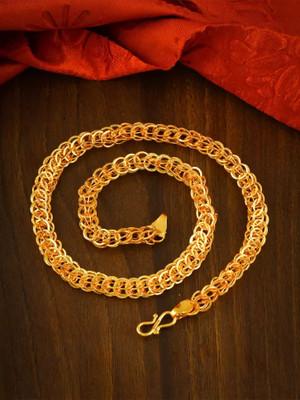 TULAMIVI 1 gram High Quality Indian Polished “20” Inches Gold Chain for Men and boy Gold-plated Plated Copper Chain