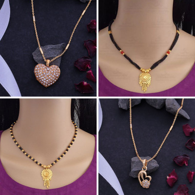 Dency Brass Gold-plated Gold Jewellery Set(Pack of 4)