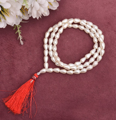 GIACOMO Purest Natural Oval Shape Evil Eye Energised Protection Mala For Women/Girls Pearl Mother of Pearl Necklace
