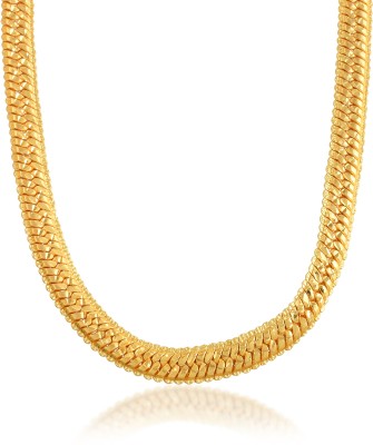 MissMister Gold plated Carribean high shine polish, 22 Inch, Fashion chain for Men and Women Gold-plated Plated Brass Chain