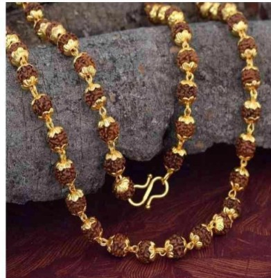 LVA CREATIONS Rudraksha Mala 24 Inch Premium Gold-plated Plated Copper Chain Gold-plated Plated Alloy Chain