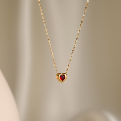 Joyful collection by saisha Gold-Plated Anti-Tarnish Waterproof Heart Necklace Stainless Steel Necklace