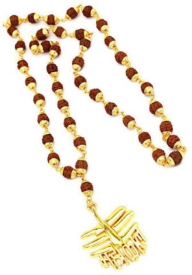 DvR ClicK Golden Cap Mala with Mahakaal Locket Brass Plated Brass Chain