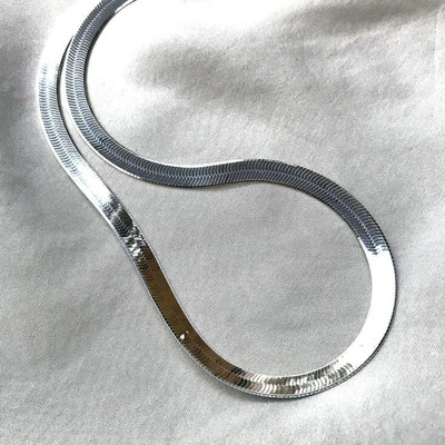 DAREBYGOLDENERA Twisted Cuboids Link Chain for Men Silver Plated Metal Chain Sterling Silver Plated Stainless Steel Chain