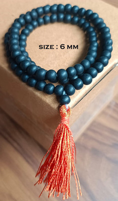 GURRAM Preimum Karungali Malai 108+1 beads 6mm Size Ebony Natural Wood Chain