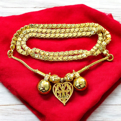 TGS GOLD COVERING Traditional 30 Inch Long Christian Thali Chain Gold-plated Plated Copper Necklace