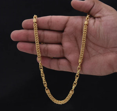 Kanibhashi 1 gram High Quality Indian Polished “20” Inches Gold Chain for Men and boy Gold-plated Plated Alloy Chain