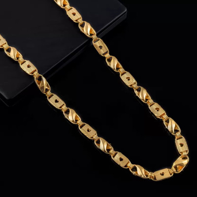 VELABHAMI 1 gram High Quality Indian Polished “20” Inches Gold Chain for Men and boy Gold-plated Plated Alloy Chain
