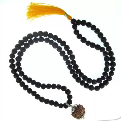 SOTNIX silver locket black rudraksha mala 01 Silver Plated Brass Chain