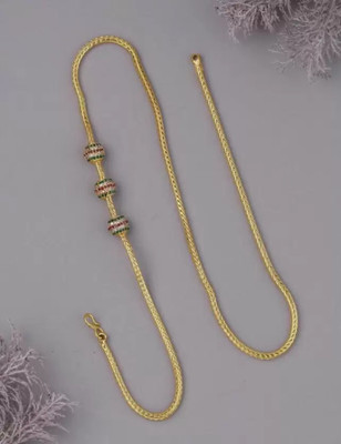 LASAVAMON 1 gram Stylish Golden Neck woman and men Chain “24” Inches Gold-plated Chain Gold-plated Plated Copper Chain Set