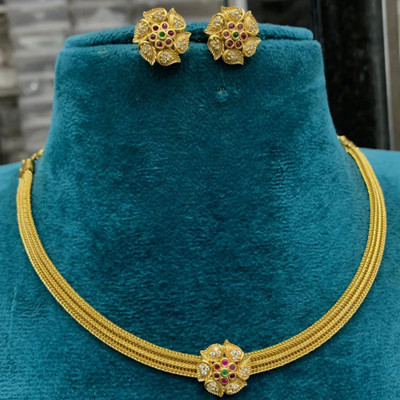 YIMBLI Brass Gold-plated Gold Jewellery Set(Pack of 1)