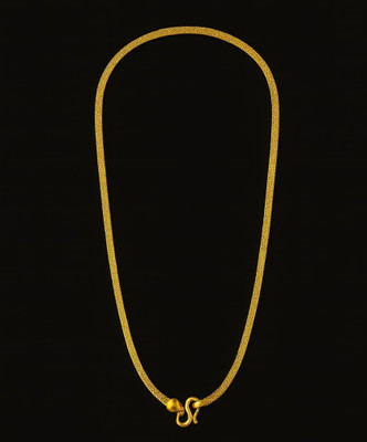 zhome Gold plated copper based daily use chain with attached chain for women and Gold-plated Plated Brass Chain