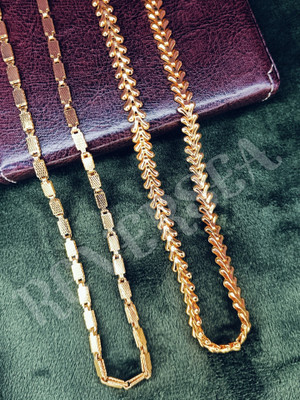 REVERSEA REVERSEA Classic 22k Gold Plated Chain Pack Of 2 Gold-plated Plated Brass, Copper Chain