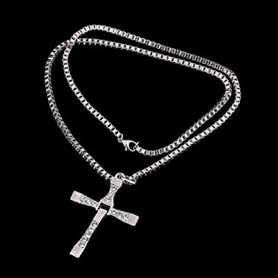 BRIGHTFRAME stylish men’s cross pendant necklace combines faith and fashion-03 Sterling Silver Plated Stainless Steel Necklace