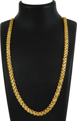 patil imitation Gold-Plated Chain for Men and Boys - 24 Inches long chain Gold-plated Plated Brass Chain