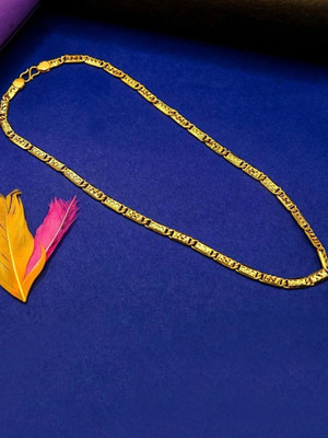 RAJAVEER IMITATION Micro Gold Plated Nawabi biscuit chain Gold-plated Plated Crystal Chain