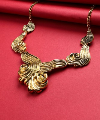 SOHI Women's Gold Abstract Lines Necklace Gold-plated Plated Alloy Necklace