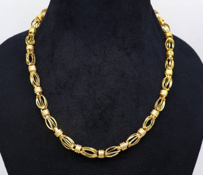BHASHIMI 1 gram High Quality Indian Polished “20” Inches Gold Chain for Men and boy Copper Chain