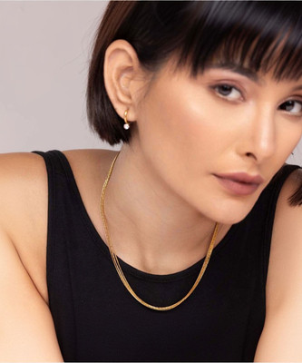 PALMONAS Golden Layered Choker Gold-plated Plated Stainless Steel Necklace