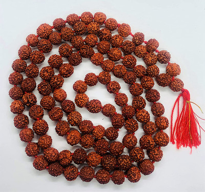 Rashifaashion 5 Mukhi Rudraksha Mala Nepali 108 Beads Original Certified Wood Necklace