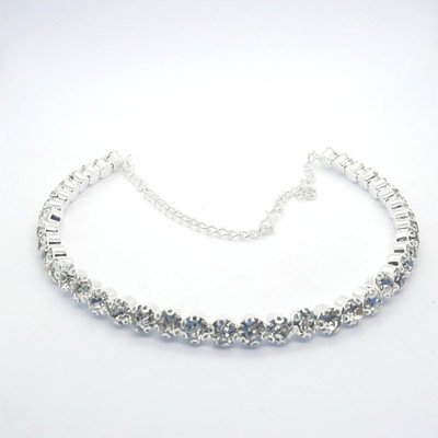 YURO Necklace Crystal Silver Plated Alloy Choker