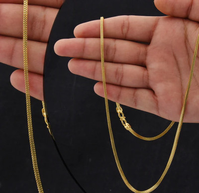 THASHILAVA 1 gram High Quality Indian Polished “20” Inches Gold Chain for Men and boy Gold-plated Plated Alloy Chain