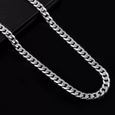 Fashion Frill For Boys Jewellery Necklace For Men Boyfriend Gents Sterling Silver Plated Stainless Steel Chain