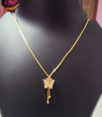 SashaJewelry BUTTERFLY SHORT CHAIN Silver Plated Alloy Necklace
