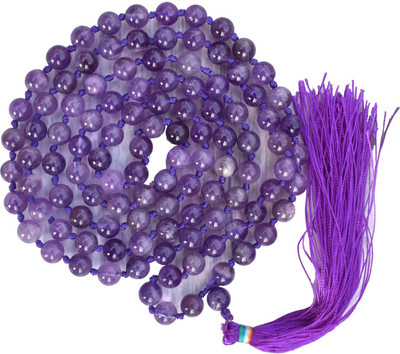Healings4u Amethyst Knotted Chakra Healing Balancing 108 Bead Yoga Meditation Prayer Jap Mala Necklace Amethyst Crystal Necklace