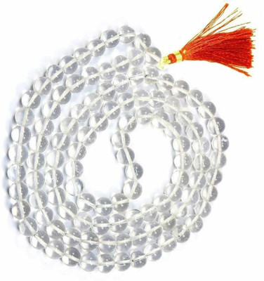 DIVINE SOUVENIRS Sphatik Jaap Mala for Pooja (108+1 Beads) Quartz Crystal Chain Stone Chain