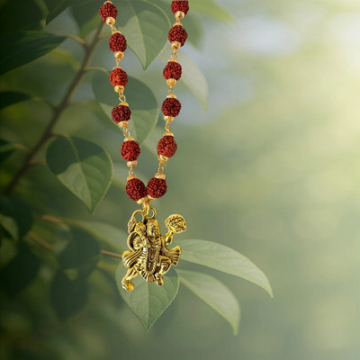 Kreyam's Bajrangbali Rudraksha Mala Gold-plated Plated Brass, Rudraksha Chain
