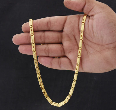 THASHILAVA 1 gram High Quality Indian Polished “20” Inches Gold Chain for Men and boy Gold-plated Plated Alloy Chain