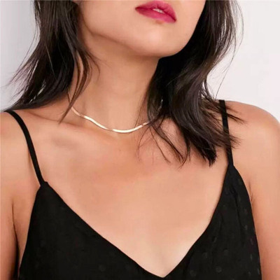 ADF ADF-Stainless Steel Fancy 2mm Gold snack Chain for men and women. Silver Plated Stainless Steel Chain